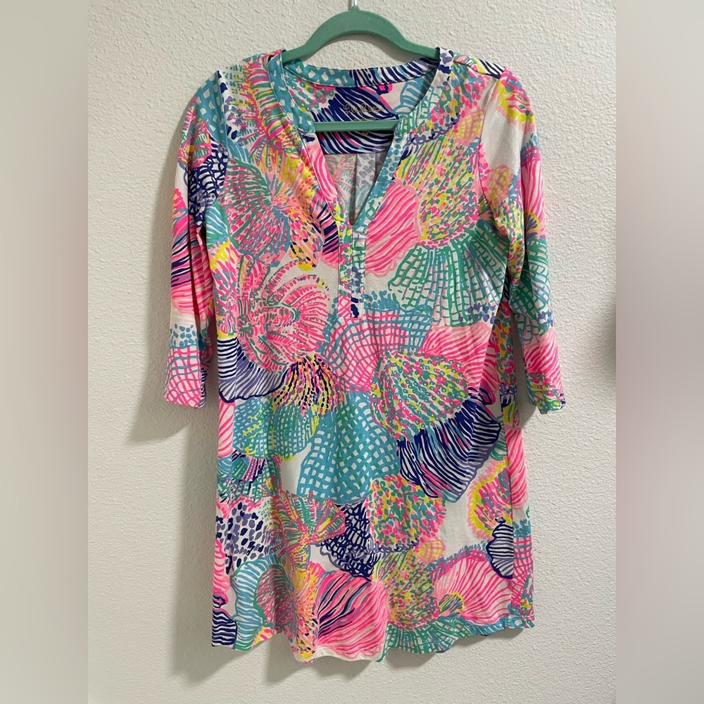 Lily Pulitizer Vibrant Pima Cotton dress  with Abstract Design